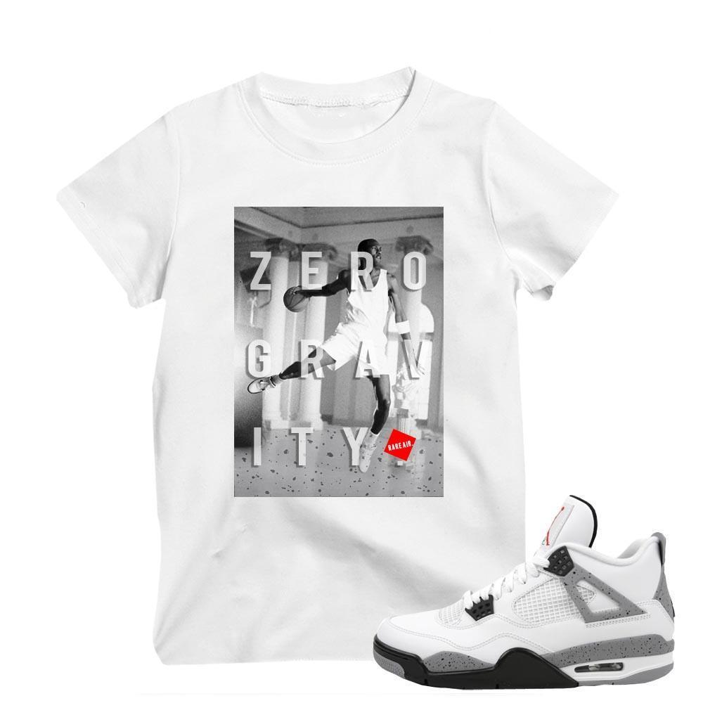 Match Air Jordan 4 Cement | 'Zero Gravity' | White T shirt