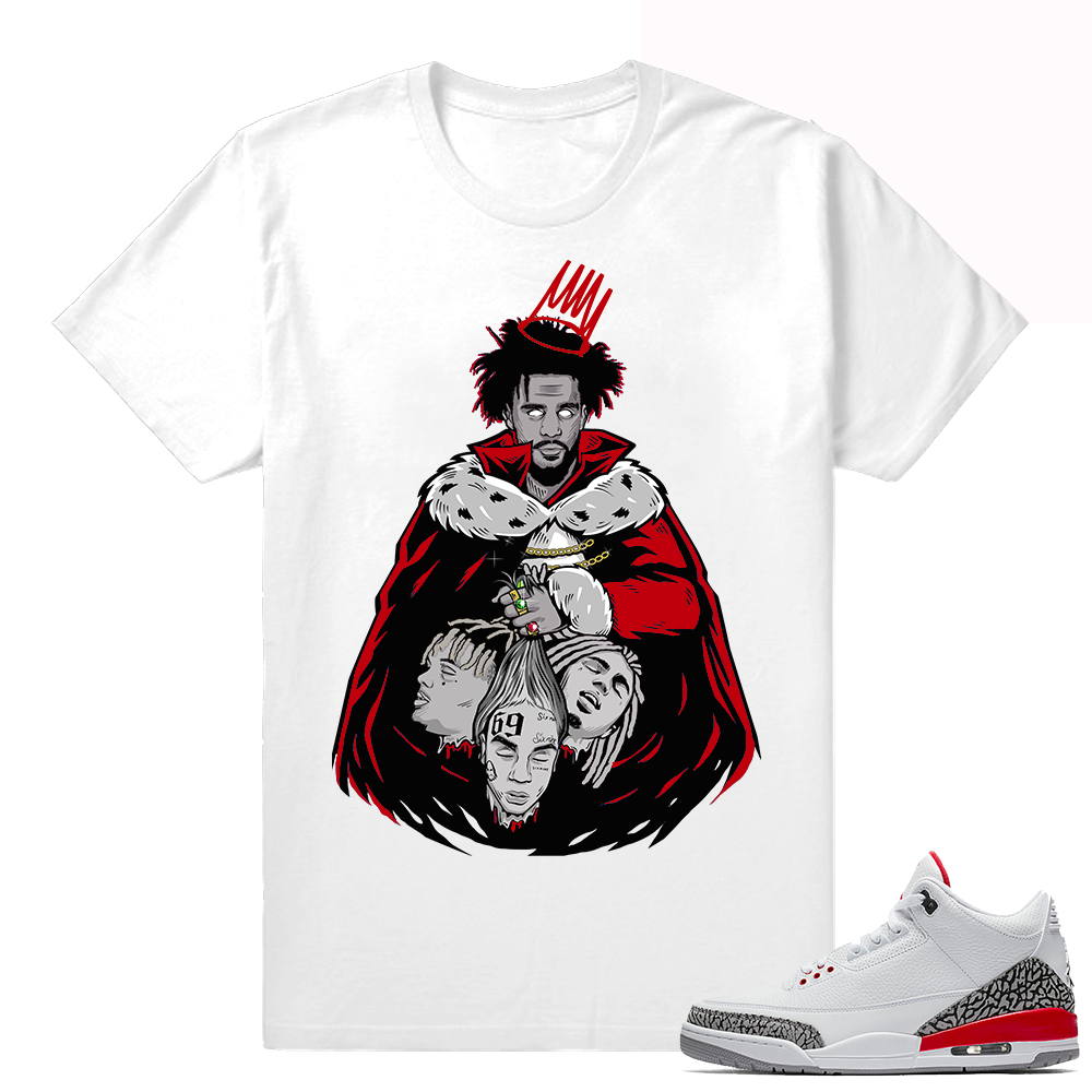 Katrina 3s shirt Match  Rare Air Bull 3s White tee