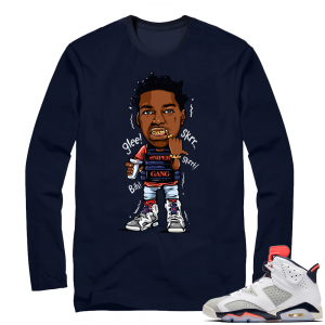 Kodak Black | Tinker 6s | Navy Long Sleeve shirt