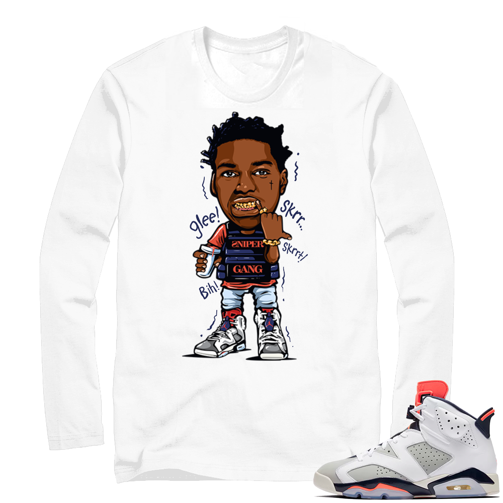 Kodak Black | Tinker 6s | White Long Sleeve shirt