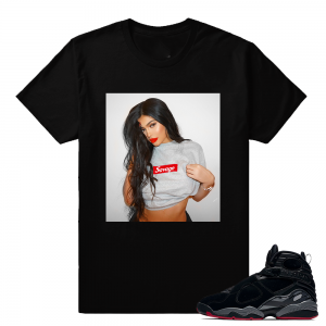 Kylie Jenner Savage Jordan 8 Bred T shirt - Black