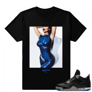 Match Air Jordan 4 Motorsport Away | Love x Sin Kylie Jenner Body Paint | Black T shirt