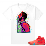 Kyrie 4 Lucky Charms t shirt match  Kyrie Pop Art  White Tee