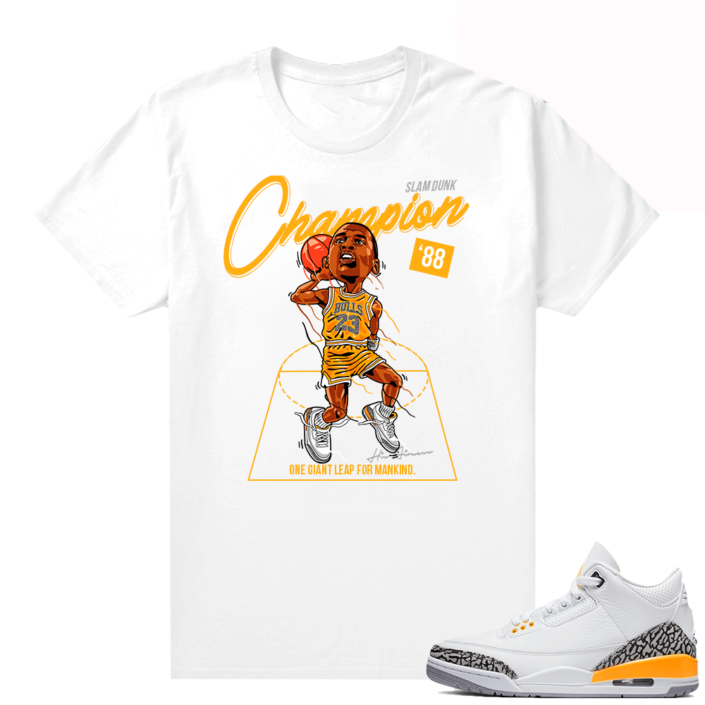 Jordan 3 shirts Laser Orange - White - 88 Slam Dunk Champion