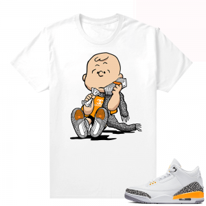 Jordan 3 Laser Orange shirt - White - Designer Charlie