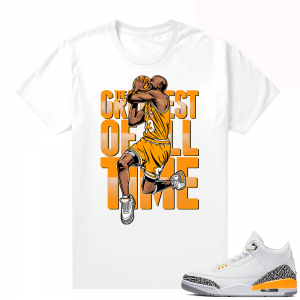 Laser Orange 3s matching shirts - White - Greatest of All Time V3