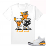 Laser Orange 3s sneaker shirts - White - Sneaker Heist