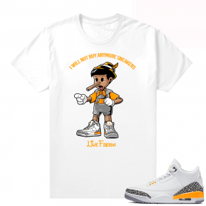 Laser Orange 3s match shirts - White - Sneakerhead Pinocchio