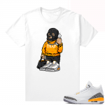 Laser Orange 3s shirt outfit - White - Trap Bear