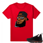 Lebron 16 Black Red Hollywood Bron shirt  Red Tee