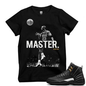 Match Air Jordan 12 The Master | 'No Look Pass' | Black T shirt