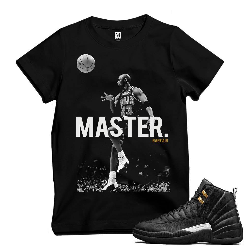 Match Air Jordan 12 The Master | 'No Look Pass' | Black T shirt