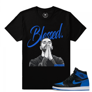 Match Jordan 1 Royal OG | Blessed | Black T shirt