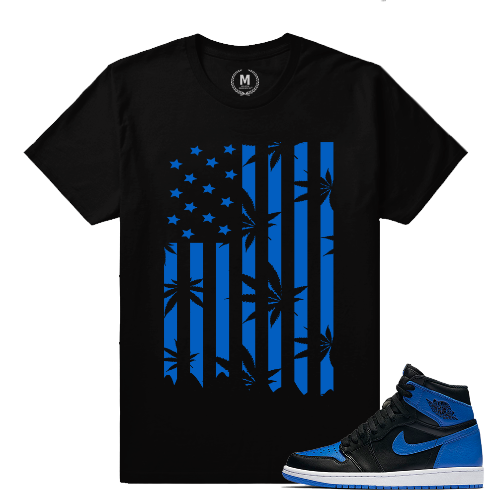 Match Jordan 1 Royal OG | OG Kush | Black T shirt