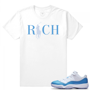 Match Jordan 11 UNC lows | Country Club Rich | White T shirt