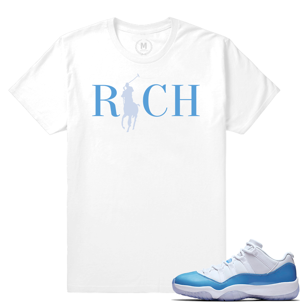 Match Jordan 11 UNC lows | Country Club Rich | White T shirt