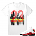 Match Jordan 13 OG Chicago | Chicago Lights | White T shirt