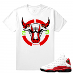 Match Jordan 13 OG Chicago | Chicago 13 Bull | White T shirt