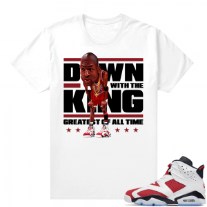 Match Carmine 6 Jordan Shirt White MJ Toon Down with the King