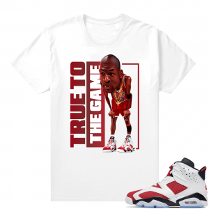 Match Carmine 6 Jordan Shirt White MJ Toon True to the Game