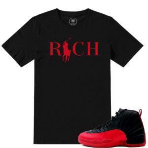 Match Flu Game 12 Jordan Retros | Country Club Rich | BLACK T shirt