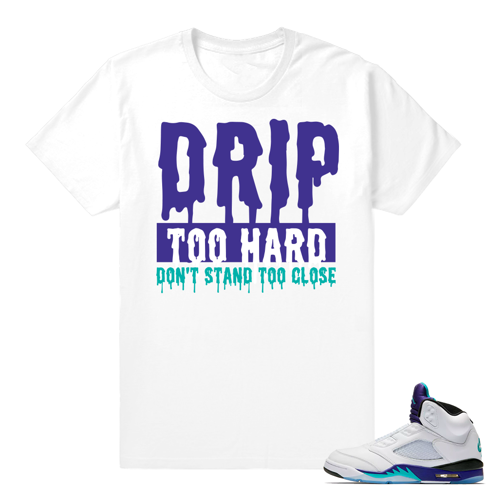 Match Grape 5s shirt | Drip Too Hard | White shirt