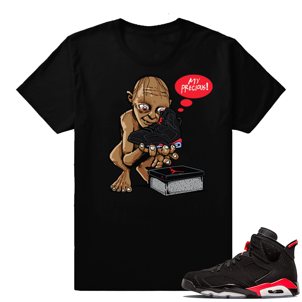 Air Jordan 6 Infrared matching sneaker shirt | My Precious | Black shirt