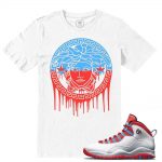 Match Chicago Flag 10 Jordan Retros |Medusa Drip| White T shirt