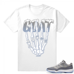 Match Jordan 11 Cool Grey Shirt Goats Hand  White tee