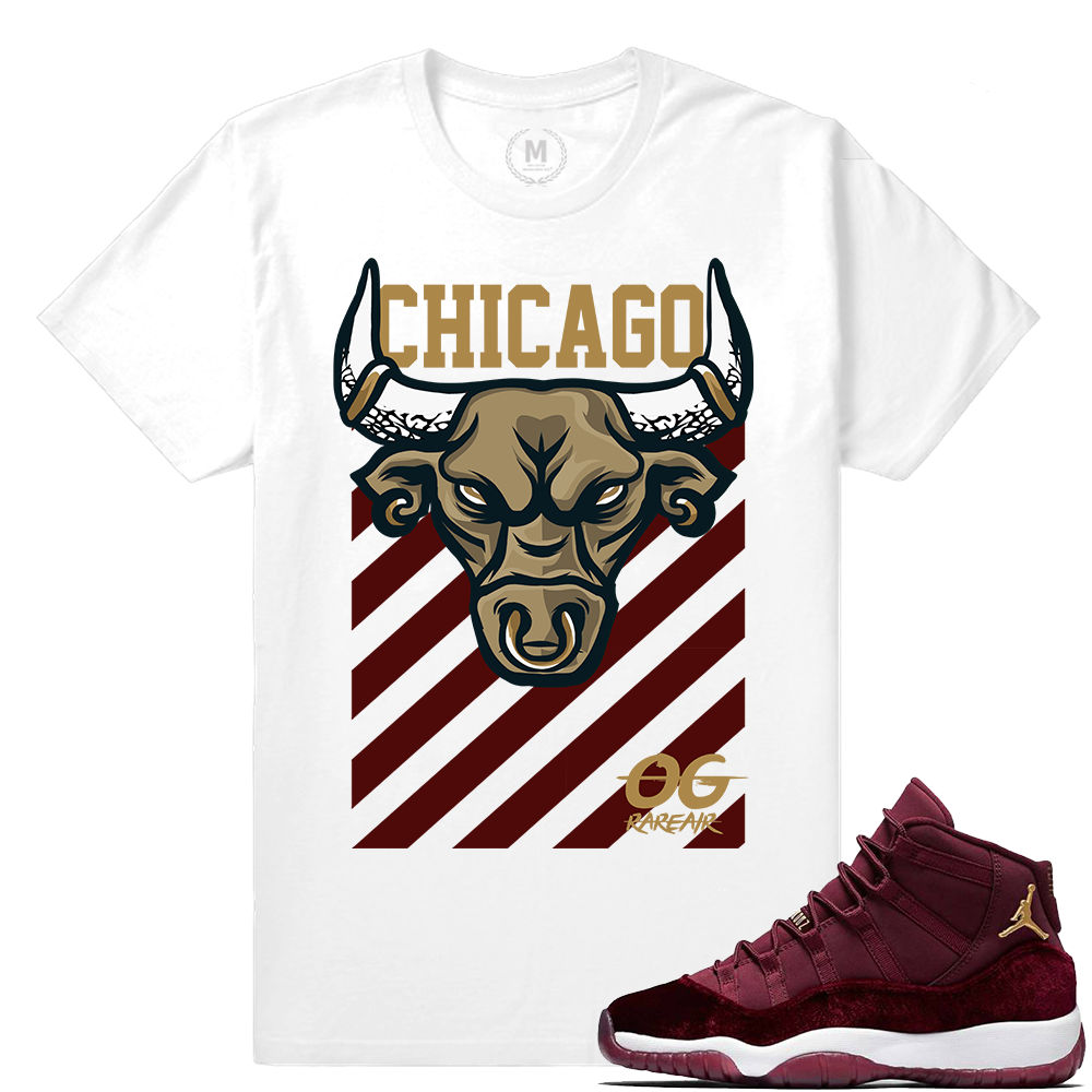 Match Jordan 11 Velvet GS | Chicago Bull | White T shirt