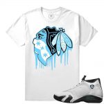 Match Jordan 14 Oxidized |Black Hawks Drip | White T shirt