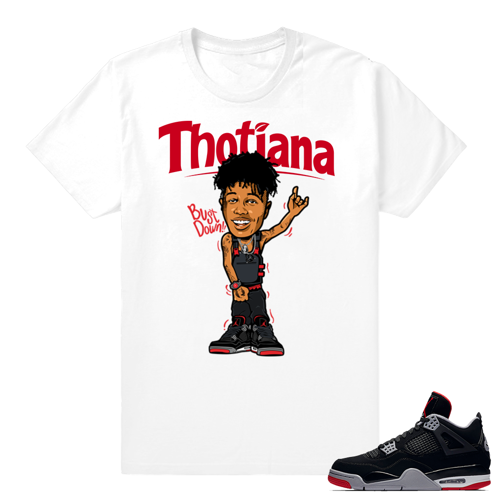 Jordan 4 Bred | Thotiana | White Shirt