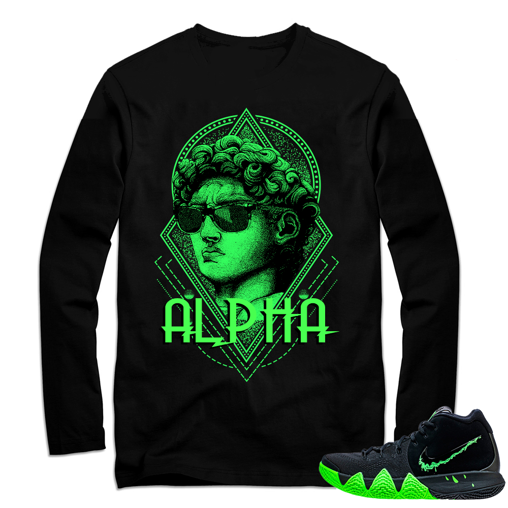 Halloween Kyrie 4 | Michelangelo's David | Black Long Sleeve shirt