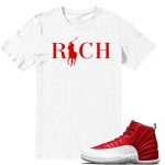 Match Gym Red 12 Jordan Retros | Country Club Rich | White T shirt