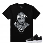 Match Air Jordan 11 Barons | Tupac Statue | Black T shirt