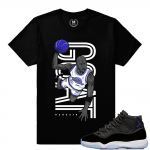 Match Jordan 11 Space Jam 2016 | Goat Jam | Black T shirt