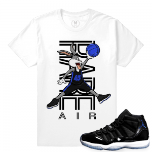 Match Jordan 11 Space Jam | Rare Air Rabbit | White T shirt