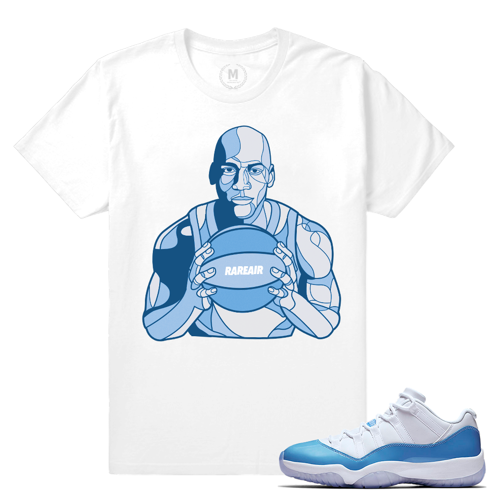 Match Jordan 11 UNC lows | MJ Stained Glass | White T shirt