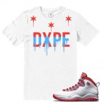 Match Chicago Flag 10 Jordan Retros | DXPE GODS STARS | White T shirt