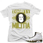 Jordan 9 Statue shirts to match 'Too Fly Crew' White Sneaker Tees shirt