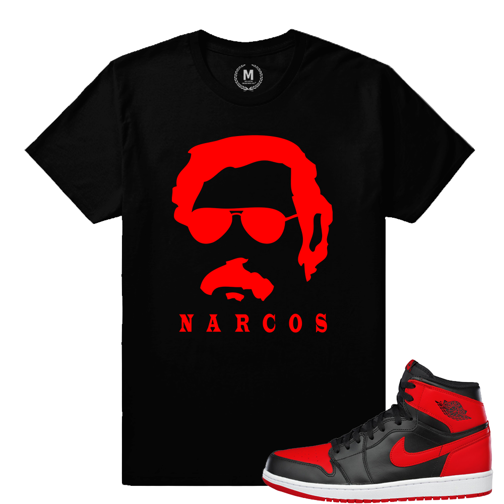 Match Banned 1s Jordan Retro | Narcos | Black T shirt