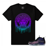 Foamposites - Medusa Drip matching Eggplant t shirt - Black