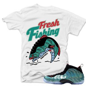 Gone Fishing Foamposite shirts to match 'Fresh Fishing' White Sneaker Tees shirt