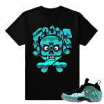 Foamposites Island Green - Skull and Foams Matching Streetwear Shirt - Black