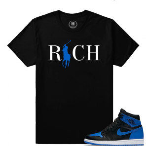 Match Jordan 1 Royal OG | Country Club Rich | Black T shirt