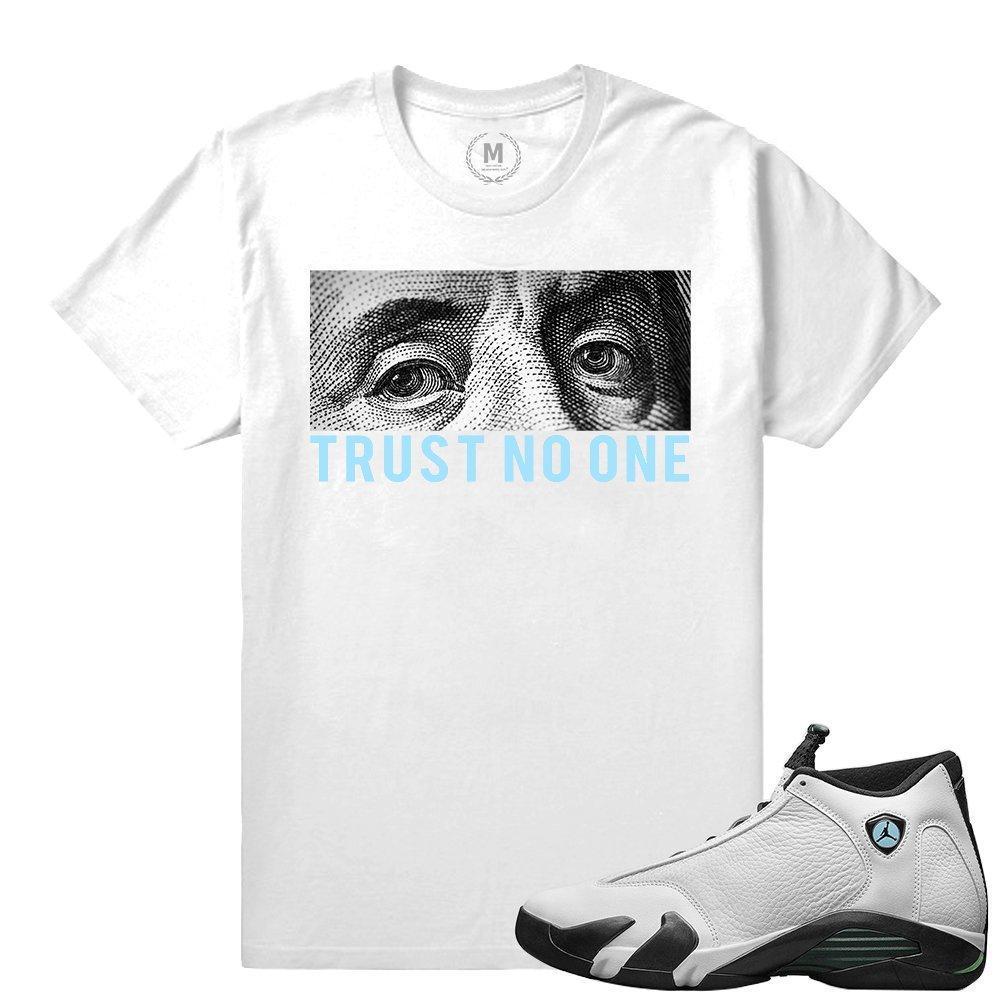 Match Jordan 14 Oxidized | Trust No One | White T shirt