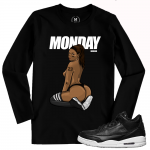 Match Cyber Monday / Premium Icon 3s | Kicks of the Day Monday | Black Long Sleeve T shirt