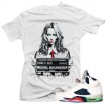 Jordan 5 Pro Stars shirts to match 'Model Behavior' White Sneaker Tees shirt