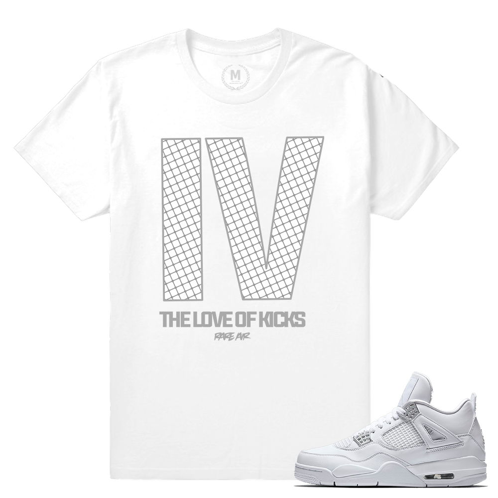 Match Air Jordan 4 Pure Money | Love of Kicks | White T shirt