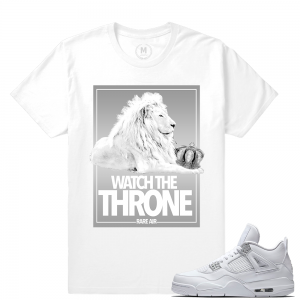 Match Air Jordan 4 Pure Money | Watch the Throne | White T shirt